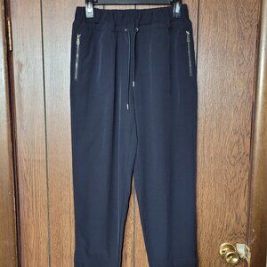 Charlie B Navy Blue Pull-On Pants - Smooth Stretch - Stylish Comfortable Size M